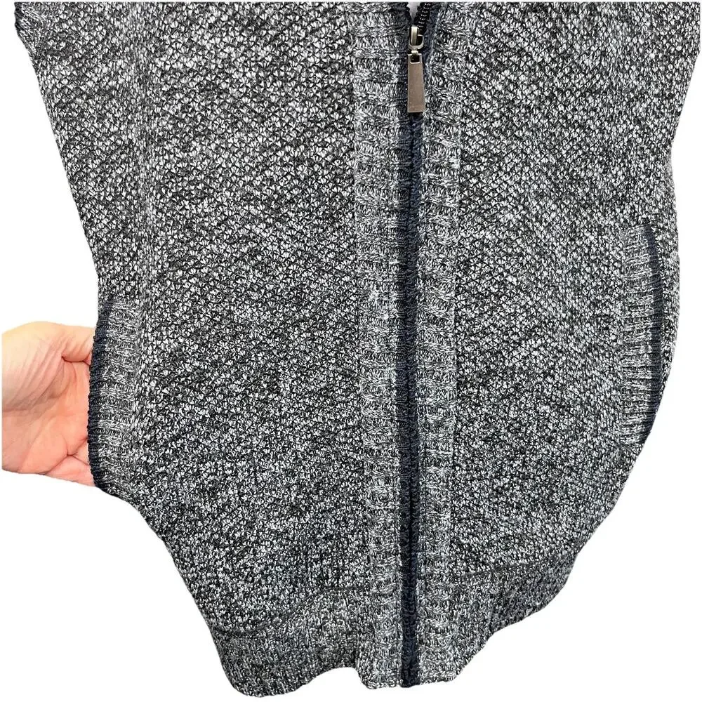 Men's Full‎ Zip Knit Vest Fleece Lined Medium Unbranded Pockets Navy Blue Preppy